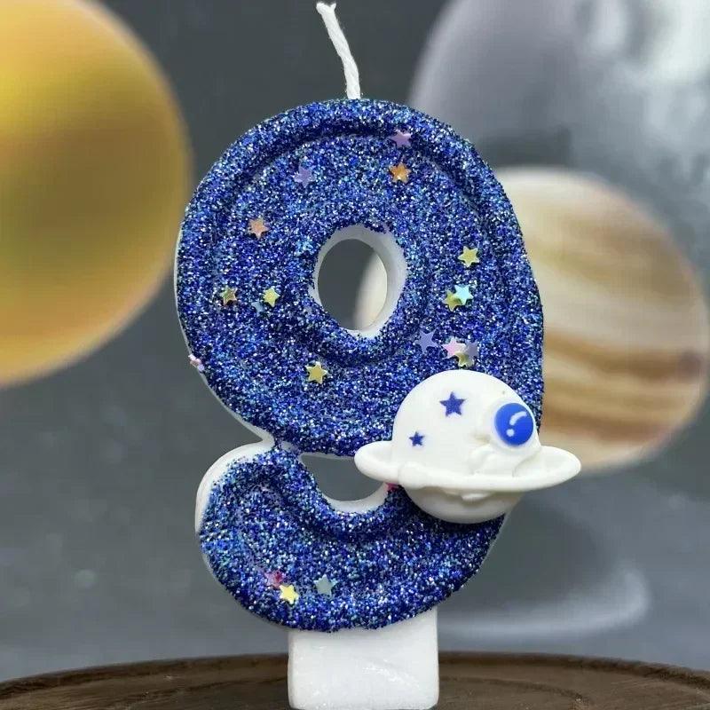 Number candle blue creative birthday cake candle,use for party and wedding decoration mother’s day graduatio