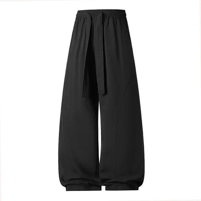 Men's Wide Pants Oversize Sports Streetwear Solid Color Sweatpants Summer Male Breathable Loose Trousers Streetwear Jogger Pants