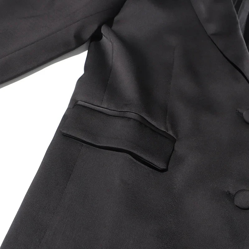 Blazer Women Fashion Elegant Style Flower Splicing Design Suit Jacket Three-dimensional Decoration Solid Color Suit Women Coats