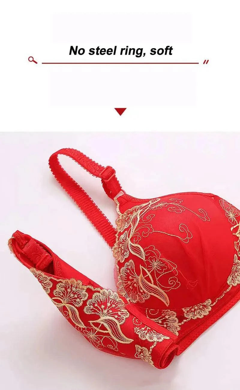 Lace Embroidery Bra Women Front Closure
