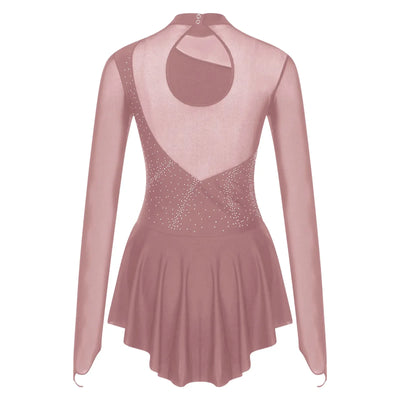 Women Modern Lyrical Dress Camisole Dance Costume Ballet Asymmetric High-Low Mesh Skirted Sleeveless Leotard Gymnastic Dancewear