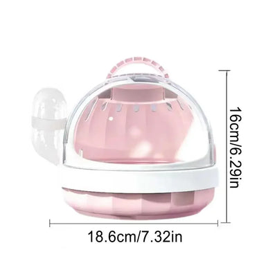 Lightweight PP Pet Carrier with Water Feeder Travel Cage for Hamster Guinea Pig Hedgehog Ferret Accessories