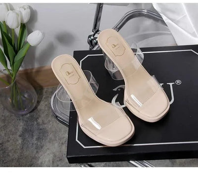 Women's Thick Crystal High Heels, Summer | Waterproof | Not Tired Feet | Slippers, Sandals, Women's Shoes