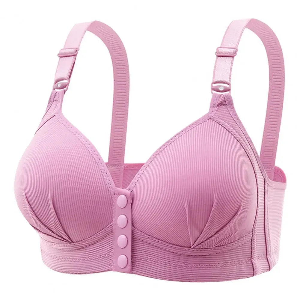 Breathable Bra Front Button Closure Push Up Bra for Women