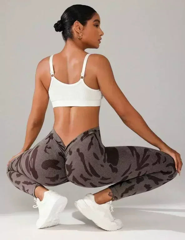 Women V-waist Printed Seamless Leggings