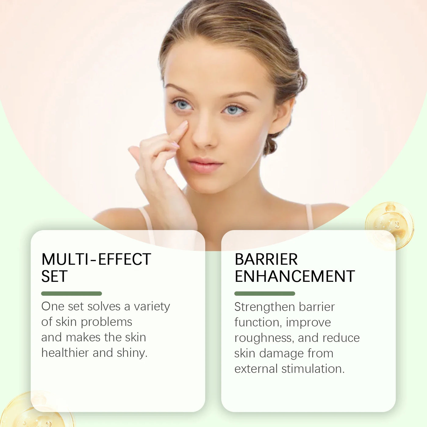 Korean Skincare Set Shrink Pores Fade Fine Lines Face Serum Remove Dark Circles Firming Eye Cream Facial Moisturizing Lotion Set