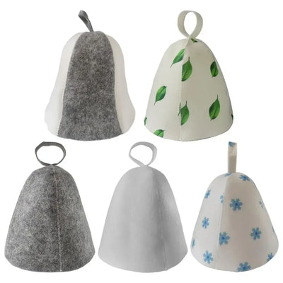 sauna Anti Heat Sauna Hat Thicken Wool Felt Shower Cap Women Men Steam Bath Shower Hair Turban Quickly Towel Drying Towel Hats