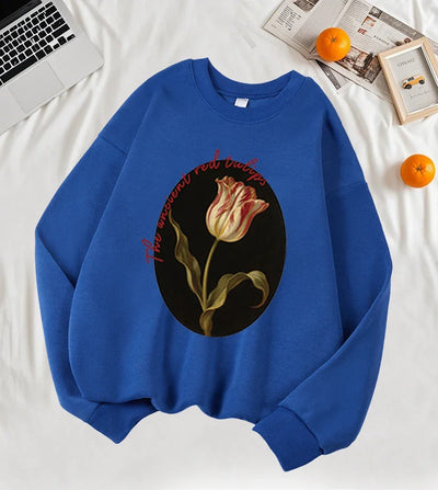 The Ancient Red Tulips Design Women Tops