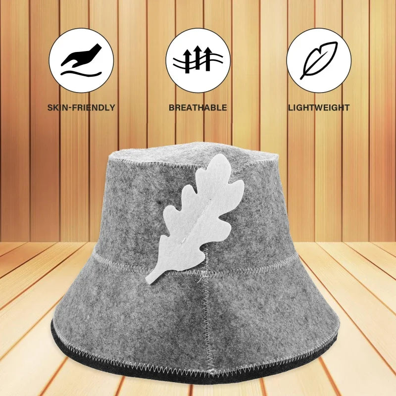 Felt Sauna Hat Portable Lightweight Bath Cap For Women Shower Spa Accessories Sweat Sauna Room Hat Travel