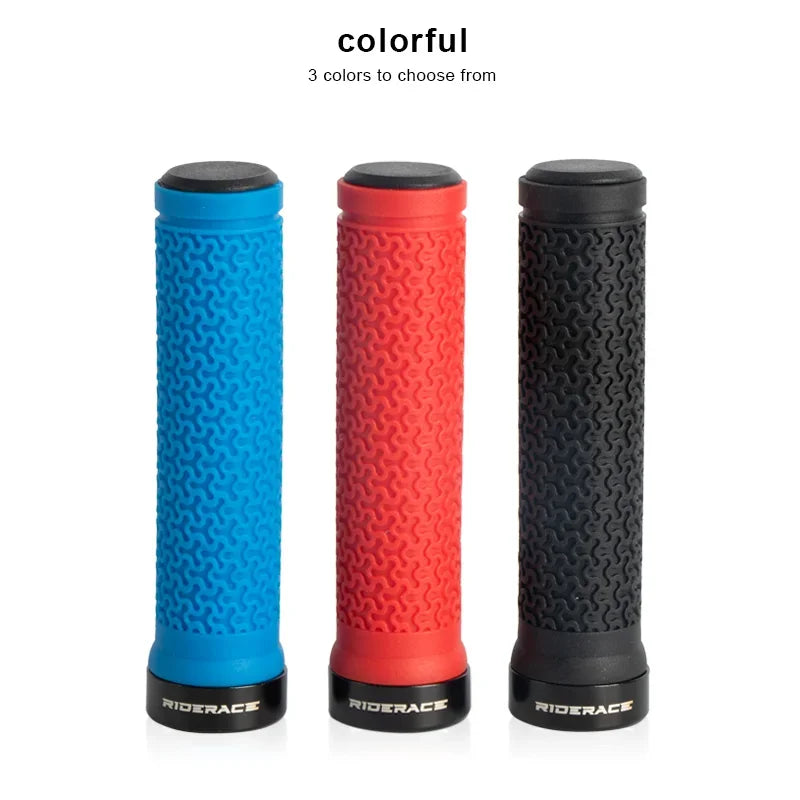 RIDERACE Bicycle Handle Bar Grips MTB Mountain Bike Single-sided Locking Handlebar Cover Rubber Non-slip Cycling Accessories