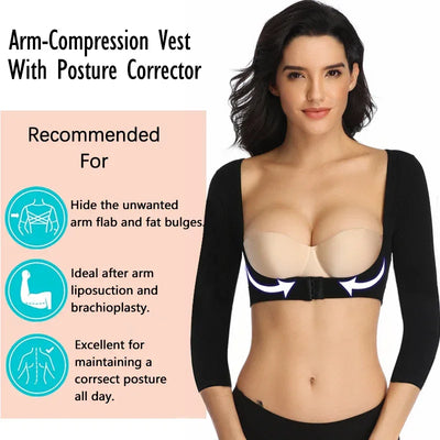 Upper Arm Shaper Post Surgical Slimmer Compression Sleeves Posture Corrector Tops