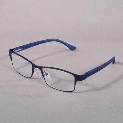 Blue Light Blocking Reading Glasses Men Computer Readers Metal Frame with Spring Hinge Square Frame For Men Women+100+150+200