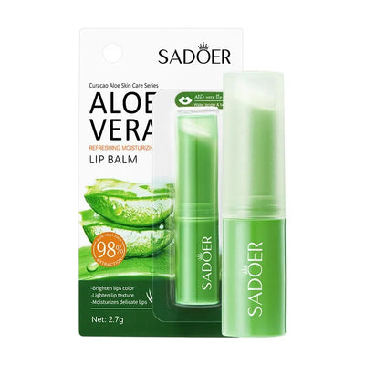 SADOER Lip Aloe Balm Nourishing, Hydrating and Moisturizing Preventing Cracking and Repairing Lips Gentle Non Irritating
