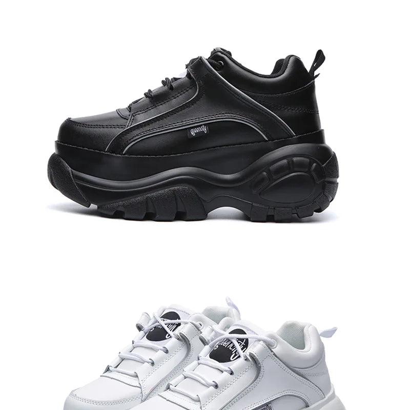 2025 designer women platform casual buffalo sneakers low-top light 6cm sole breathable shoes outdoor white tennis