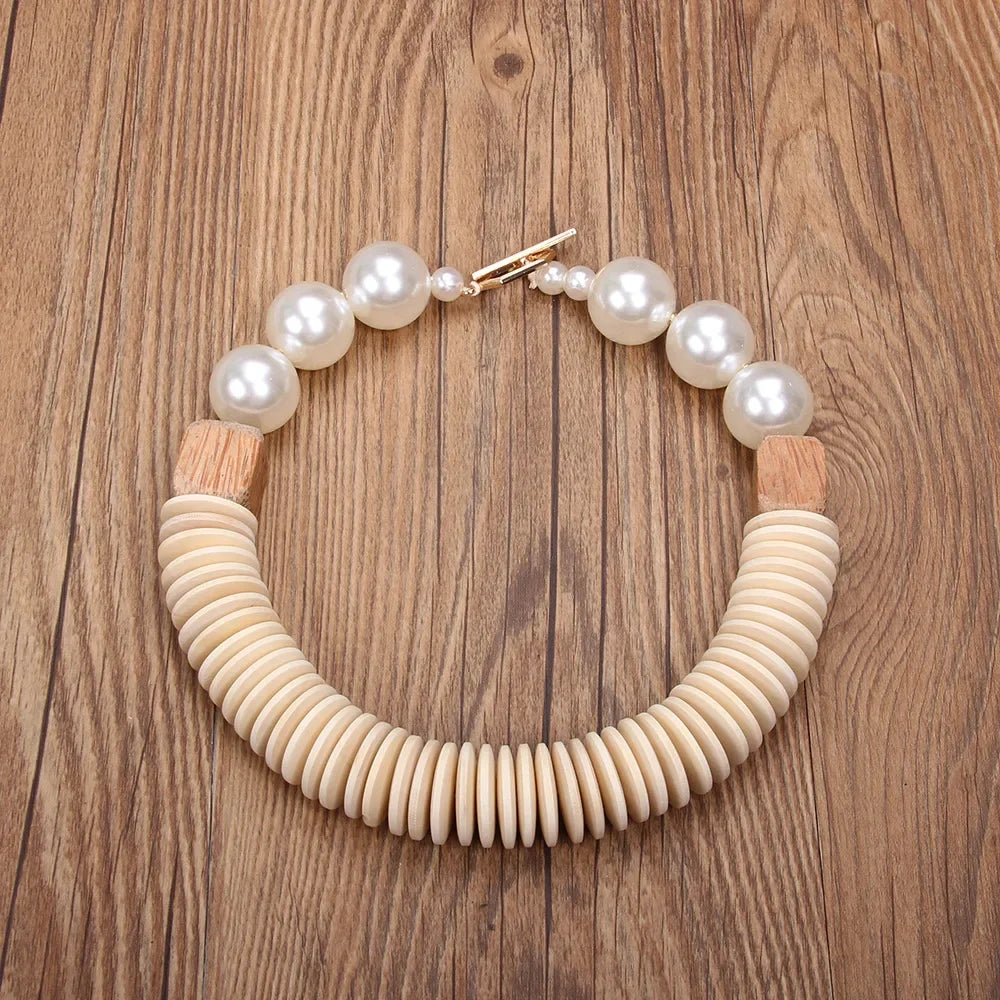 Statement Necklace Big Beads Handmade for Women Trendy Party Jewelry