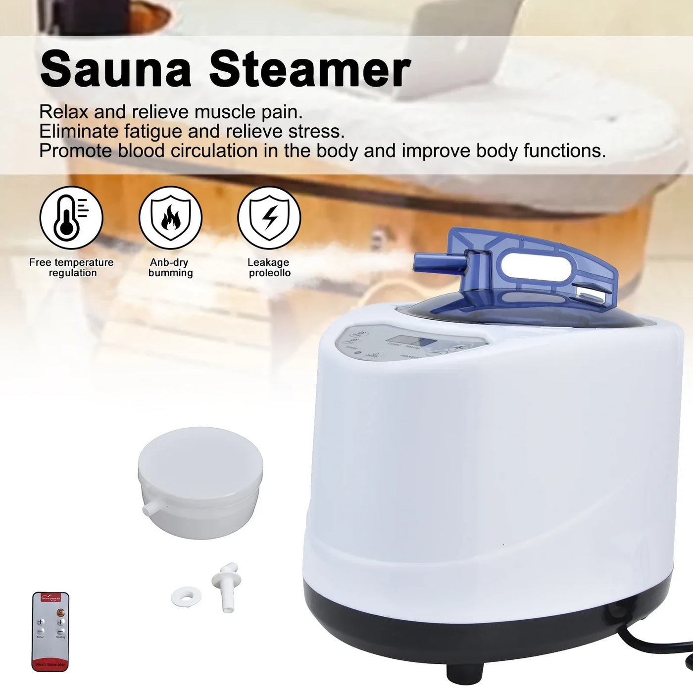 1000W Sauna Steamer Pot Machine Portable Sauna Steam Generator Fumigation Machine for Home Spa Supplies