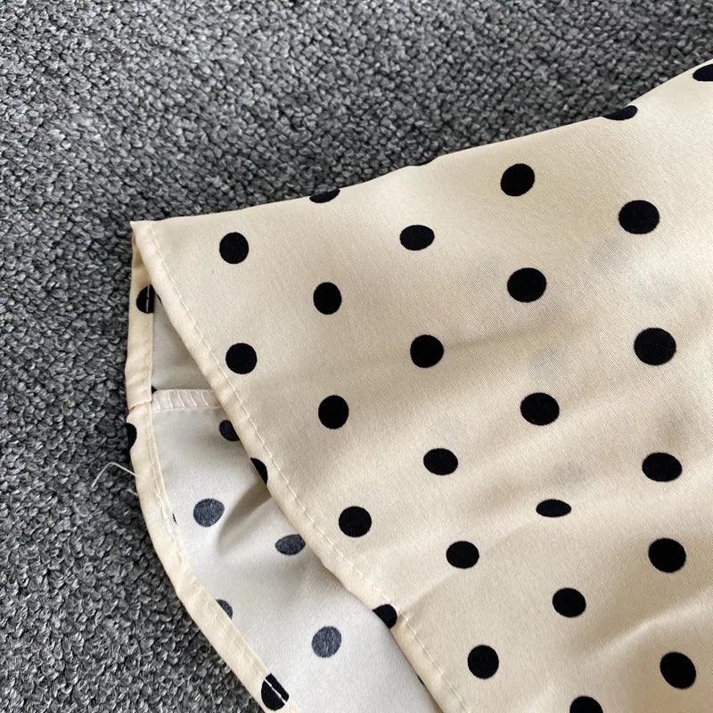 V Neck Sexy Dolman Sleeves Waist Slim Polka Dot Print Jumpsuit Women Wide Leg Trousers Jumpsuit