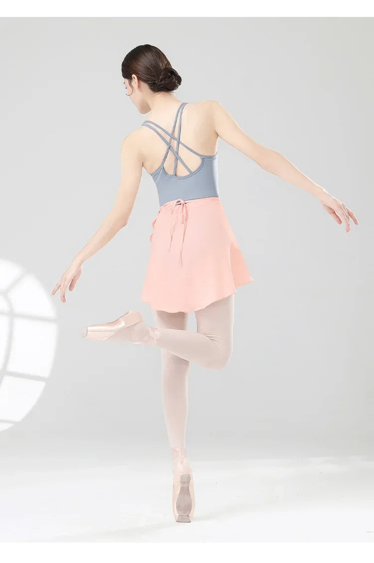 Women Girls Ballet Skirts Dance Short Skirts High Elastic Skirt Ballerina Adult  Ballet Dancing Dress lace Up Chiffon Skirt