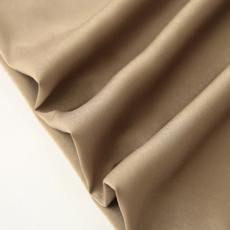 TRAF Women's Pants High Waist Wide Leg Pants with Belt Satin Long Trousers Pockets Casual Baggy Pants Summer Elegant Lady Pants