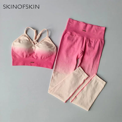 Seamless Sports Bras Gradient Yoga Suit