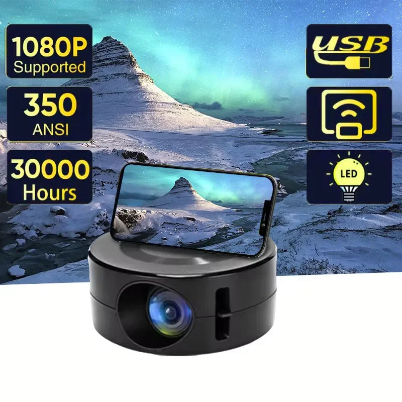 YT200 Portable Projector - Children's Friendly LCD Mini Home Theater Smartphone Same-Screen Function