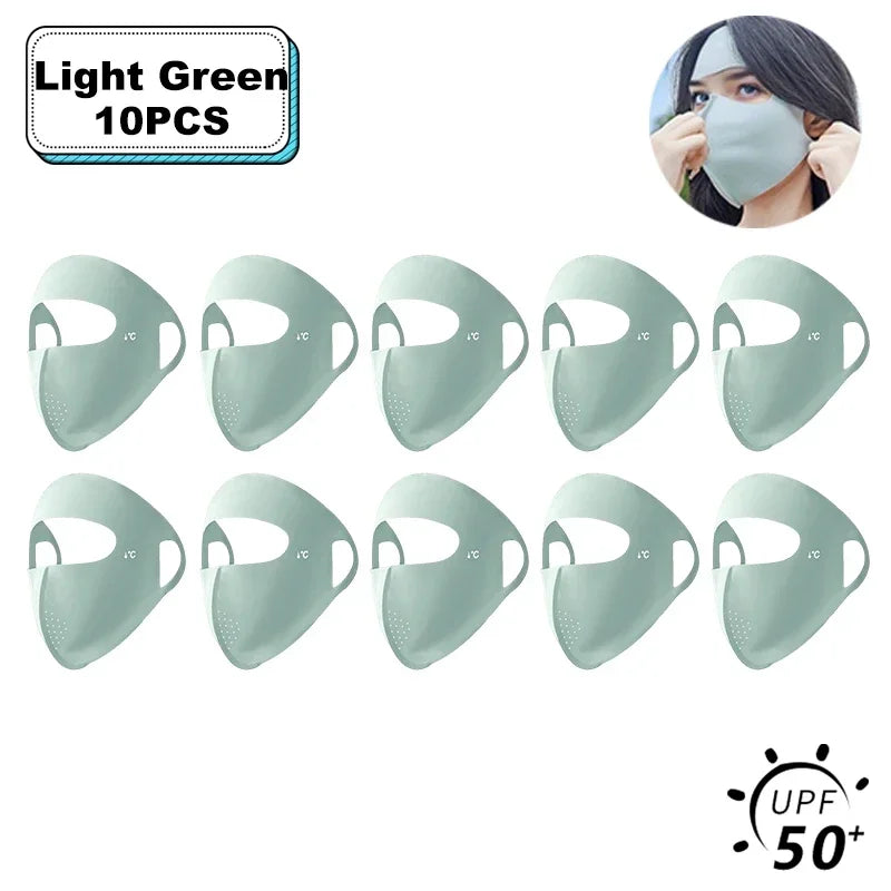 Women Full Face UV Protection Mask 3D Ice Silk Sunscreen Breathable Lightweight Summer Outdoor Sports Comfort Fit mask for men