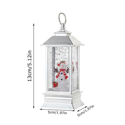 Christmas Snow Globe Lantern Vintage LED Christmas Lantern Lights Snow Crystal Ball Christmas Lantern Lights Portable Night