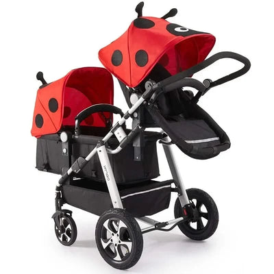 New Twins Baby Stroller Foldable Double Baby Stroller for Two Children Shock-absorbing Twin Baby Stroller Four Wheel Cart