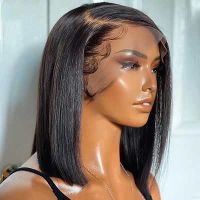 13x4 Short Bob Wig Lace Front Human Hair Wig For Black Women Brazilian Hair Wigs Pre Plucked Hd Straight Lace Front Wig Bob Wigs