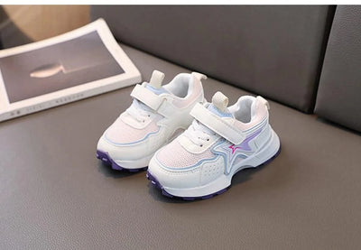 Kid's sports shoes for small and medium-sized children spring and autumn boys' sports shoes girls' mesh breathable running shoes