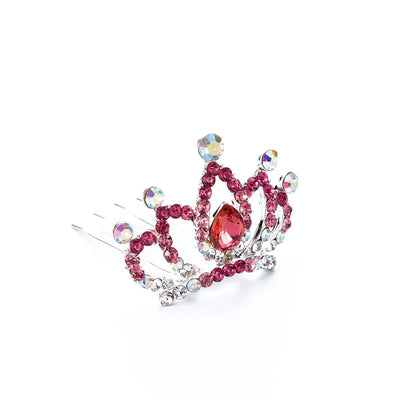 Fashion Women Mini Hairpin Hairclip Headpieces Princess Hair Jewelry Tiara Crown Hair Comb Crystal Rhinestone Flower