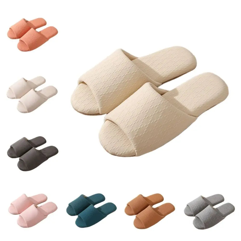 Fashion Japanese Style Suede Nap Slippers Open Toed Soft Silent Soles Slippers Casual House Shoes Indoor Slippers Women Female