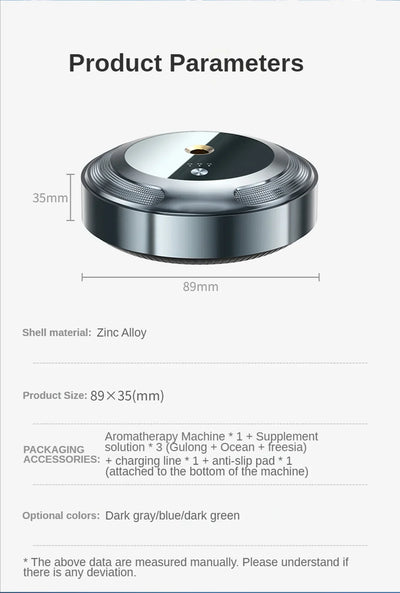 Car Fragrance Diffuser For Home Office Essential Oil Diffuser Car Air Freshener Battery Operated Scent Air Machine Accessories