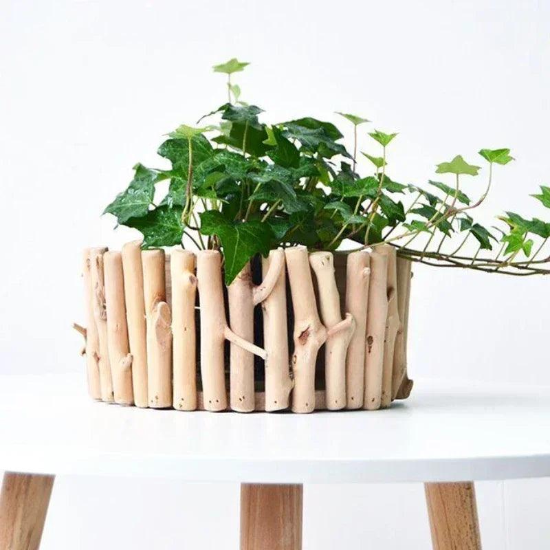 Wood modern decorative vases creative simple living room decoration half wall hanging flower interior decorations