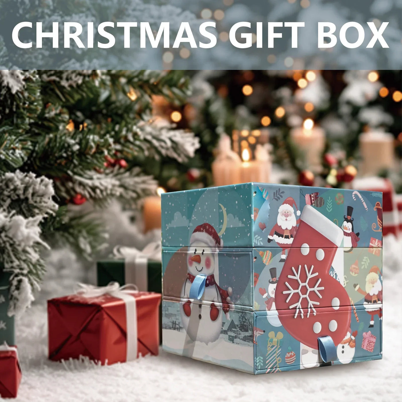 Christmas Rotating Gift Box Christmas Eve Candy Packaging Party And Holiday Atmosphere Decoration Gift Box Gifts For Friends