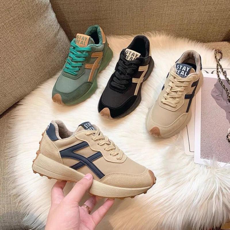 2025 Women Sneakers Platform Shoes New Fashion Leisure Light Anti-slip Black Running Shoe Fashion Designer Women Shoes