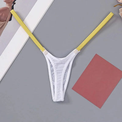Womens Soft T-Back Sexy Underwear Breathable T-Pants Thin Straps Low Waist Multicolor Stitching Sexy Lingerie Pack Women Thongs