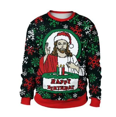 Ugly Christmas Sweaters Green Jumpers 3D Funny Printed Holiday Party Xmas Sweatshirt for Party Birthday Xmas Sweatshirt 2025