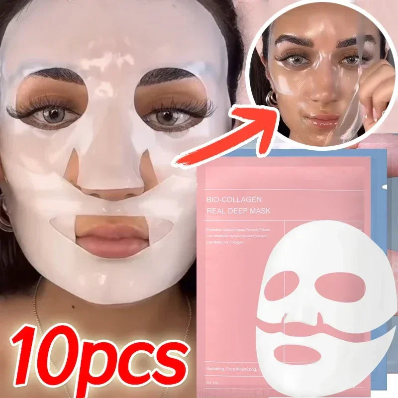Bio-Collagen Face Mask Hydrogel Soft Gel Refreshing Brightening Hydrating Overnight Mask Deep Moisturizing for Women Skin Care