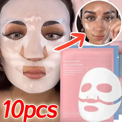 Bio-Collagen Face Mask Hydrogel Soft Gel Refreshing Brightening Hydrating Overnight Mask Deep Moisturizing for Women Skin Care