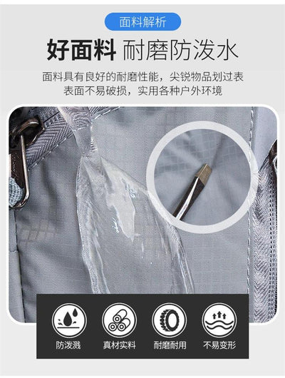 Fashionable and Wear-Resistant Outdoor Travel Backpack, Black and Red Contrasting Color Large-Capacity Mountaineering Bag with Waterproof Cover