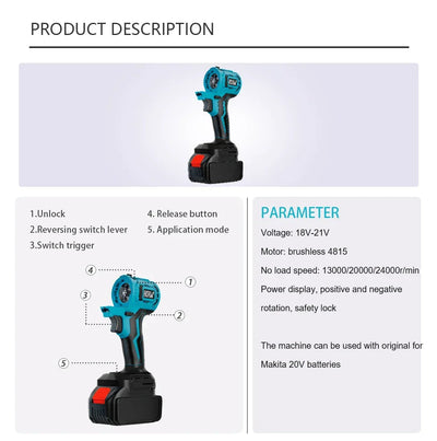 Brushless Electric Treasure Multitool Tools Screwdriver Wrench Impact Drill Polisher Reciprocating Saw Polisher Power Accessory