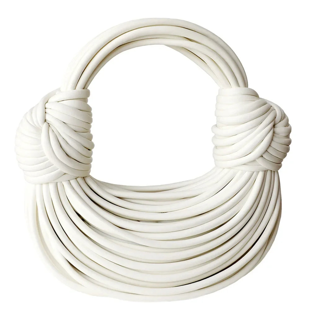 Handbags for Women 2025 New in Gold Luxury Designer Brand Handwoven Noodle Bags Rope Knotted Pulled Hobo Silver Evening Clutch