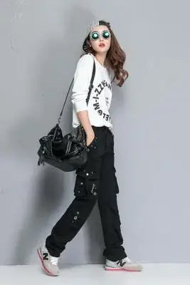 Women Cargo Pants Camouflage Overalls