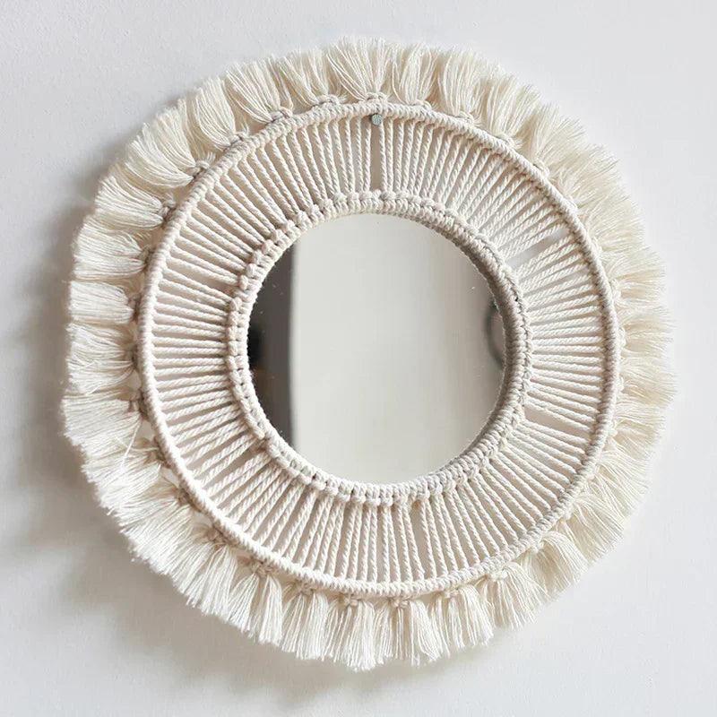 Wall hanging mirror nordic decor bohemian woven handmade tapestry bedroom child room decorative