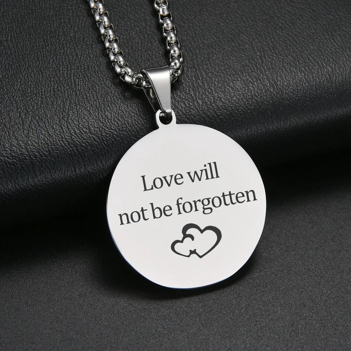 Sifisrri Engrave Picture Necklace Personalized Stainless Steel Jewelry For Women Men Customized Round Pendant Family Text Gift