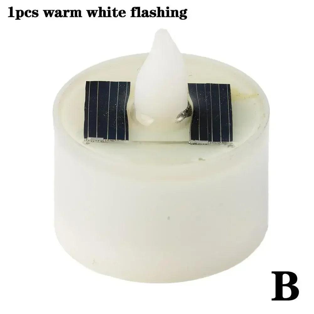 Solar candle tea lamp smokeless simulation led electronic outdoor christmas halloween wax