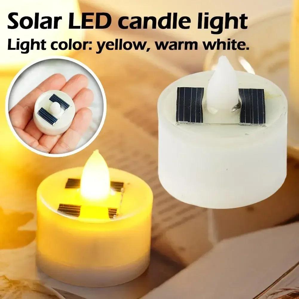 Solar candle tea lamp smokeless simulation led electronic outdoor christmas halloween wax