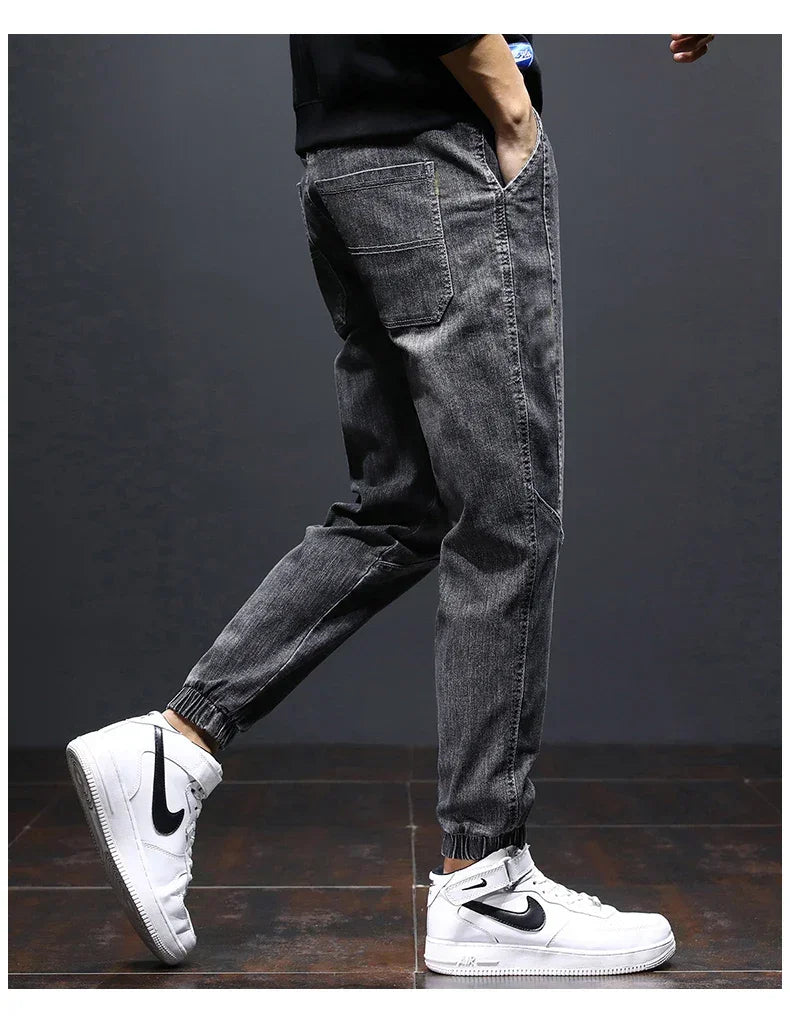 2024 Men Jeans mens fashion clothing Black Blue Cargo Jeans Men Streetwear Denim Jogger Pants Men Baggy Harem Jean Trousers