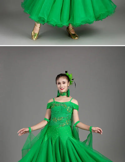 2025 Newest Woman Ballroom Dance Competition Dress Dance Ballroom Waltz Standard Dance Dress Women Ballroom Dress 009